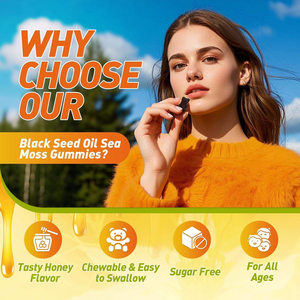 סוכריות גומי שמן זרעי קצח שחור - שמן זרעי קמומיל שחור טהור בכבישה קרה - (500 מ\\\"ג) 2 סוכריות גומי למנה - Product Image 3