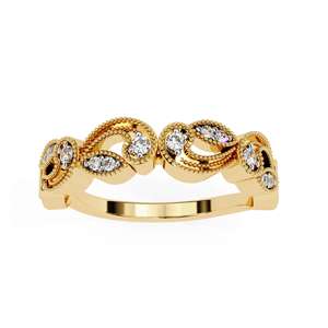 แหวนเพชรธรรมชาติวินเทจ ดีไซน์ลายใบไม้ทอง 14K แหวนแต่งงานลายดอกไม้สำหรับผู้หญิง แหวนเครื่องประดับชั้นดี ของขวัญจากซัพพลายเออร์ - Product Image 1