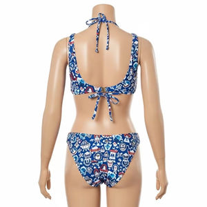 Bikini réversible ensemble femmes Spandex Nylon sérigraphie maillots de bain Double face porter plage maillot de bain pour les vacances d'été - Product Image 2