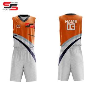 Conjunto de Jersey y pantalones cortos de baloncesto hechos en poliéster 100% hecho en fábrica nuevo diseño uniforme de baloncesto con impresión por sublimación - Product Image 5
