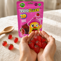 YoloDuck Factory Direct Groothandel Vochtbestendige Zakjes 3D Aardbei-vormige Gummy Candy Direct Leverbaar