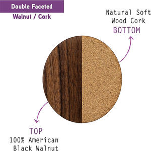 Durable handcrafted wooden coaster set featuring refined wood grain texture for daily <b>practical</b> use - Product Image 1