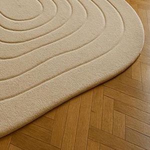 Tapis en laine crème fait à la main moderne minimaliste luxe tapis personnalisé pour salon chambre pique-nique décor haute Pile animaux de compagnie amical main - Product Image 5