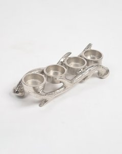 ที่วางทีไลท์โลหะสีเงินในร่มโต๊ะตกแต่งงานแต่งงานเขากวางชา - Product Image 6