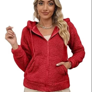 Chaqueta de Forro Polar Sherpa con Capucha, Ligera y Moderna para Primavera/Otoño - Product Image 1