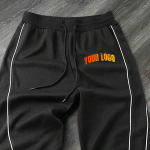 OEM Custom Anti Wrinkle Sweatpants custom Made Logo washed Flare <b>Track</b> Nylon Windbreaker <b>Pants</b> Trouser Black men's <b>pants</b> 2025 - Product Image 2