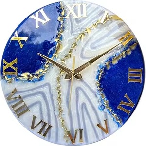 Top Selling Handmade Modern Wooden Wall <b>Clock</b> Single Face Epoxy Resin Wood for Home Office Decorative Needle Display - Product Image 4