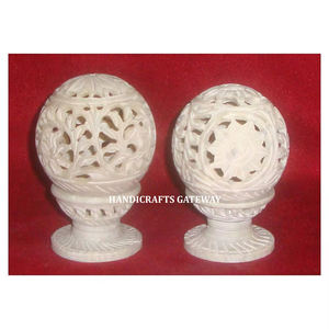 100% Natural Soapstone Round Carving Candle Holder Assorted Design For Home Decoration Diwali And Christmas Manufacturing - Product Image 1