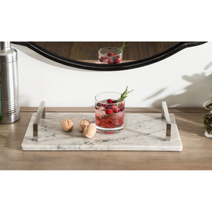 Venta al por mayor de lujo de mármol blanco bandeja de servir diseño tradicional rectángulo boda comida fruta bandeja decorativa bandeja de servir - Product Image 5