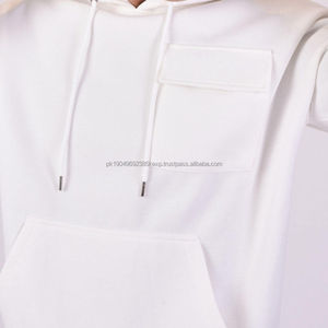 Conjunto de Sudadera con Capucha y Pantalones Deportivos de Felpa 100% Algodón Blanco Personalizado para Hombre, Lavado Ácido, Impresión DTG - Product Image 5