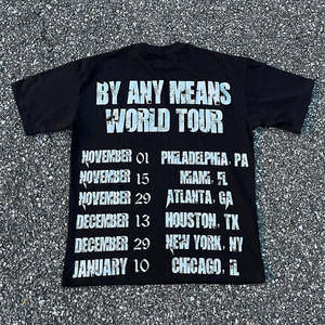 T-shirt d'été T-shirt noir Couleur solide T-shirt surdimensionné Hommes T-shirt 100% coton pour hommes coupe ample imprimé Prix raisonnable - Product Image 3