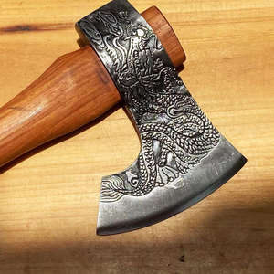 Hache tactique de haute qualité Dragon Phoenix à double lame, acier à haute teneur en carbone industriel, survie, poche, bois, personnalisable, OEM, DIY - Product Image 2