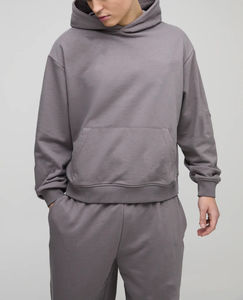 OEM/ODM Conjunto de 2 piezas para hombre Jersey de gran tamaño Chándal Casual 100% Algodón Sudadera con capucha y pantalones con hombros caídos Colección de invierno - Product Image 4