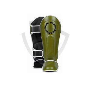 สนับแข้งหนังแท้ป้องกันอย่างมืออาชีพ พร้อมโลโก้สั่งทำ สำหรับมวยไทยและการฝึกศิลปะการต่อสู้ - Product Image 1