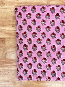 Manufacture Floral Hand Block Printed 100% Cotton Fabric Manufacture Fabric by Yard Block Printed Cotton Fabric - Product Image 3