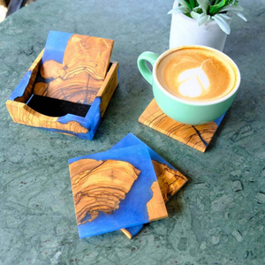 Sous-verres en résine époxy personnalisés à prix de gros, sous-verres en bois, sous-verres en résine personnalisés, sous-verres personnalisés en provenance d'Inde - Product Image 1