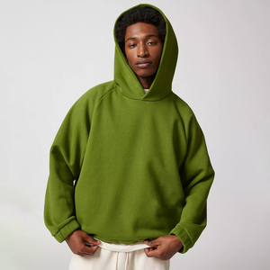 Plain <b>Pullover</b> <b>Men</b> Hoodie 100% Cotton Fleece Oversized Blank Hooded Sweatshirt Custom Logo Print Embroidery OEM Streetwear - Product Image 6