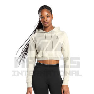 New Fashion Solid Long <b>Sleeve</b> Oversized <b>Hoodie</b> Casual Streetwear Crop Top <b>Hoodie</b> Cropped <b>Hoodie</b> Woman - Product Image 4