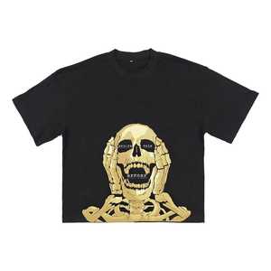 เสื้อยืดทรงบ็อกซี่ผู้ชายไซส์ใหญ่ พิมพ์โลโก้ตามสั่ง ขายส่ง น้ำหนัก 220 กรัม ผ้าฝ้าย 100% ระบายอากาศ แห้งเร็ว สไตล์สตรีทแวร์ ทรงปกติ - Product Image 4