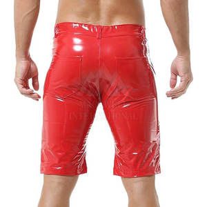 Pantalones Cortos de Cuero para Hombre con Logotipo Personalizado OEM, Cierre de Cremallera, Sólidos, Casuales, Transpirables, de Secado Rápido y Cómodos - Product Image 3