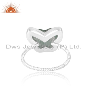 DWS joyería verde fresa cuarzo mariposa anillo plata anillo fabricación proveedor - Product Image 2
