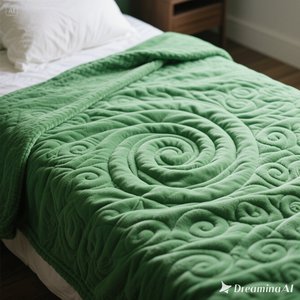 Manta de lana suave de lujo Cozy Green Spiral Diseño en relieve King Size - Product Image 2