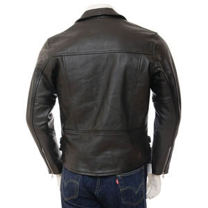 Custom High Quality Men's Winter Leather Jacket Vintage Biker Style High Street OEM ODM Winter Jacket - Product Image 2