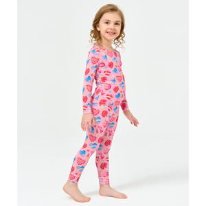 ชุดนอนเด็กผู้หญิง 2T-6Y เสื้อและกางเกงเข้ารูป ผ้าถักลำลองสำหรับฤดูใบไม้ผลิ - Product Image 5