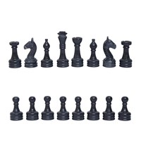 Jeu d'échecs en marbre travertin noir Fossil moderne, plateau en pierre naturelle, pièces faites à la main, résistant au feu, pour salon