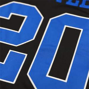 ZPB Football Jersey - Black | 100% Polyester Zeta Phi Beta Jersey with Embroidered Logos & Shield | V-Neck, <b>Striped</b> Sleeves - Product Image 4