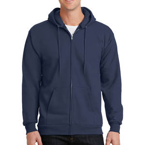 Sweat-shirt à capuche à fermeture éclair complète en polaire essentielle pour hommes, sweat à capuche gris anthracite, sweat à capuche unisexe personnalisé - Product Image 4