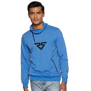 Sweats à capuche LOGO personnalisés de haute qualité pour hommes couleur bleue surdimensionnée à la mode nouveau look design zippé Sweats à capuche pour hommes - Product Image 1