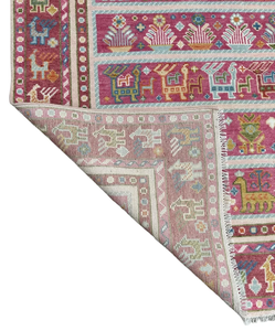 Elegante alfombra rosa roja Oushak anudada a mano perfección India alfombras de diseño moderno antiguo para el hogar piso fusión espacios de vida - Product Image 4