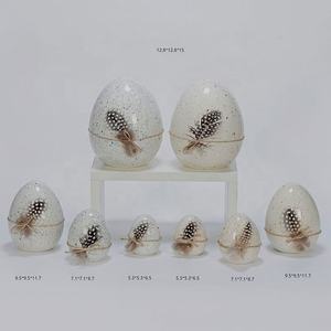 بيضة عيد الفصح السيراميك المخصصة على شكل أرنب الثلج الكروي ديكور بيضة عيد الفصح الكبيرة - Product Image 3