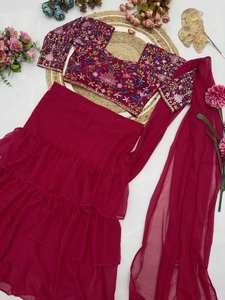 ผ้าจอร์เจียแบบดั้งเดิมหรูหรา3ชั้นมีระบายงานปักลวดลายสวยงาม - Product Image 5