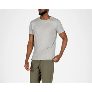 Camiseta Gris Lisa al por Mayor para Hombre, de Algodón Pesado, Manga Corta, Cuello Redondo, Trackstar OEM, Marca Privada TSI-G05-P0277 - Product Image 5