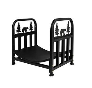 Porte-bûches en fer forgé robuste avec conception réglable pour différentes tailles de bûches dans des environnements intérieurs ou extérieurs - Product Image 5