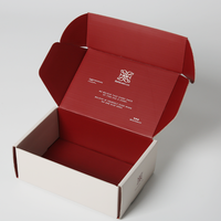 Boîte à bijoux personnalisée rouge foncé emballage en carton écologique avec impression ronde double face carton ondulé et doublure en éponge
