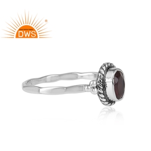Latest <b>Oxidized</b> Sterling Silver Natural Garnet Gemstone Stackable Ring Custom Jewelry For Women Gift For Her - Product Image 3