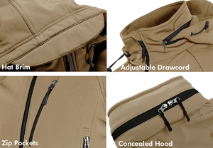 Chaqueta Softshell Deportiva Impermeable con Capucha y Logotipo Frontal en Lona de Poliéster para Hombre, Alta Calidad, Venta al Por Mayor - Product Image 4