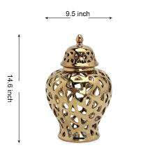 Multi-estilo clásico de lujo oro flor patrón Metal antiguo decoración aleación tarro hogar decorativo florero de La India - Product Image 4