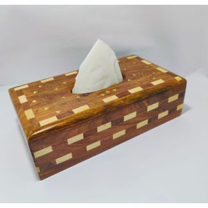 ROSHAN HANDICRAFTS Boîte à mouchoirs rectangulaire en bois d'acacia de qualité moderne Porte-serviettes créatif Écologique Fait à la main pour hôtel - Product Image 2