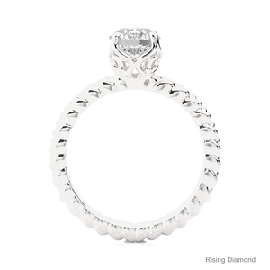 Anillo de diamantes CVD de oro blanco de corte redondo de 1,02 quilates, compromiso premium y regalo de aniversario para sus anillos de diamantes - Product Image 2