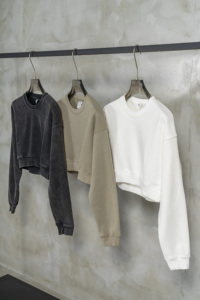 Jersey de algodón 100% lavado callejero, Sudadera con capucha de talla grande para mujer, suéter corto de Spice Girl, suéter con cuello redondo, sudaderas con capucha - Product Image 2