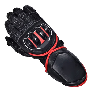 OEM Men's Motorbike Gloves Latest Design Pure Black Genuine Leather Breathable Waterproof Sportwear for Winter Custom Auto - Product Image 2
