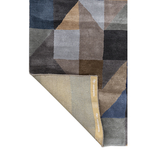 Tapis géométriques faits main en laine et viscose Acar gris et noir rectangulaires Taq-7200(Md) pour la maison, le salon ou le couloir - Product Image 5