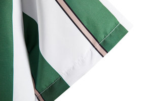 เสื้อยืดลำลองสำหรับผู้ชายสำหรับฤดูร้อนเสื้อยืดชายหาดพิมพ์ลายทางผ้าคอตตอน100% ระบายอากาศได้ดี - Product Image 5