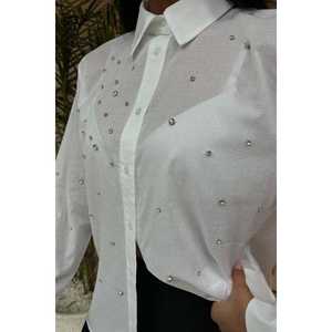 Camisa de Gasa con Adornos de Piedras 3443 para Fiestas - Product Image 1