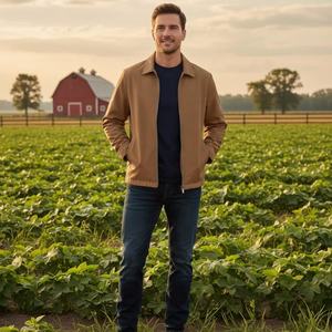 Nouvelle arrivée, veste coupe-vent décontractée pour homme, coupe ajustée, élégante, en cuir, pour l'extérieur - Product Image 4