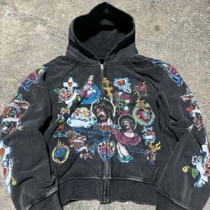 2025 américain Streetwear à la mode marque mode Anime imprimer sweat à capuche surdimensionné Y2k homme Hoodi décontracté ample fermeture éclair sweat - Product Image 2